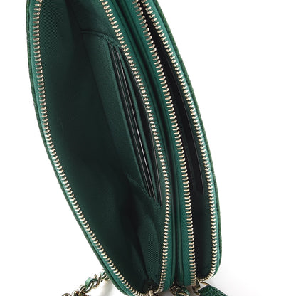 Chanel Caviar Quilted Small Clutch With Chain Green 6 of 10