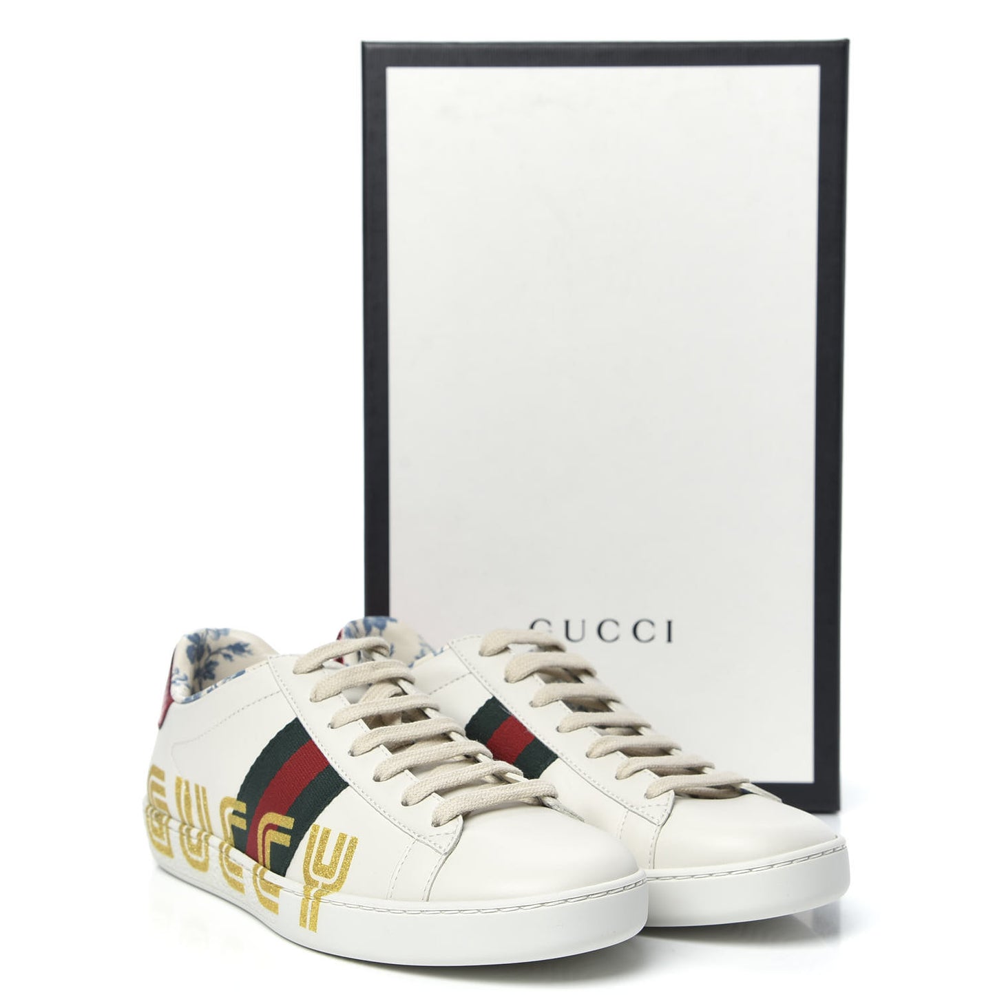 X SEGA Calfskin Ayers Web Guccy Womens Ace Sneakers 36 White