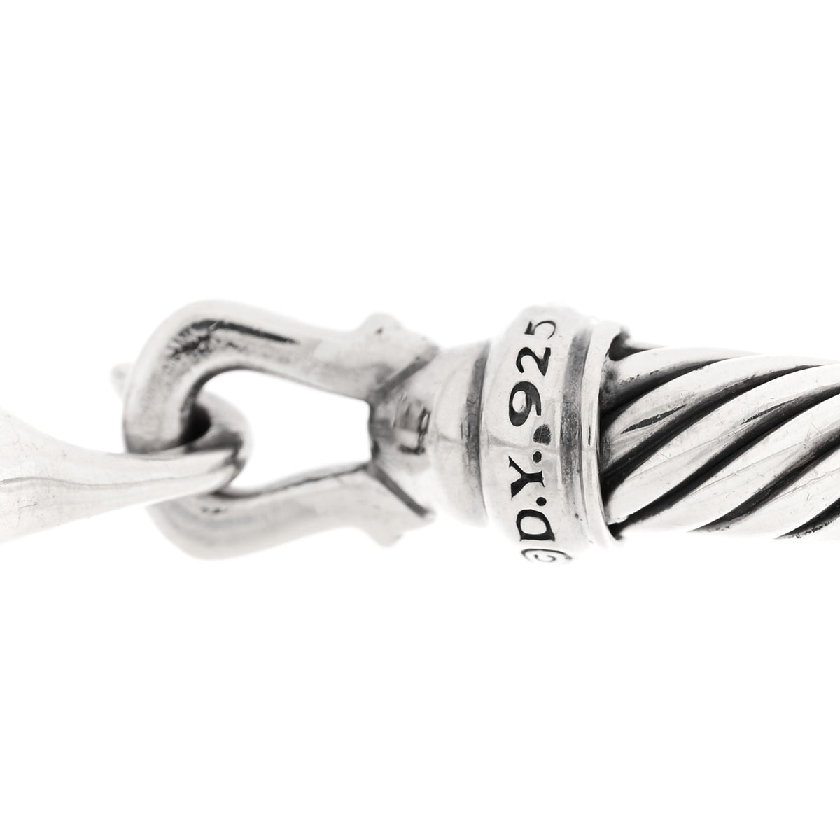 Sterling Silver Diamond 5mm Cable Buckle Bracelet