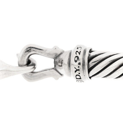 David Yurman Sterling Silver Diamond 5mm Cable Buckle Bracelet 3 of 3