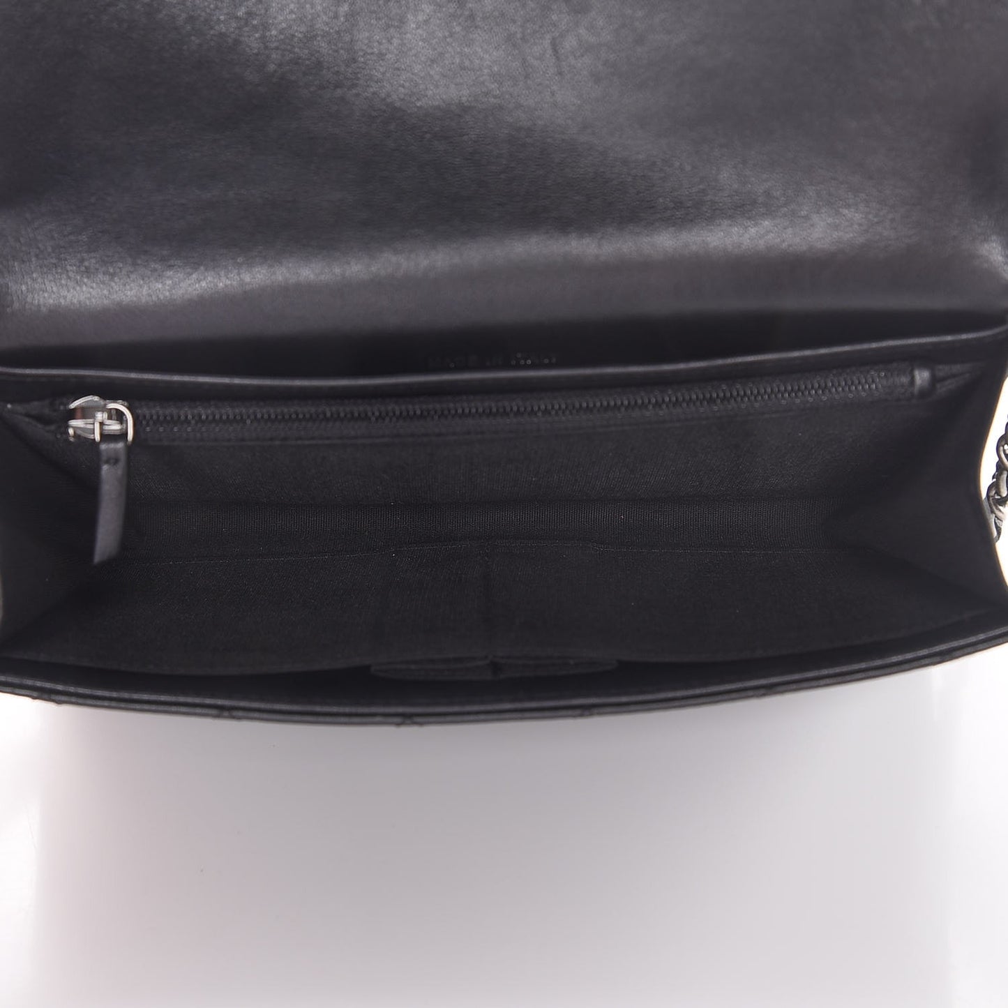 Lambskin Quilted Boy Wallet On Removable Chain WOC Black
