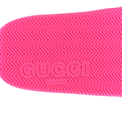 Gucci Rubber Web Womens Criss Cross Slide Sandals 38 Coral New Shamarock 6 of 12