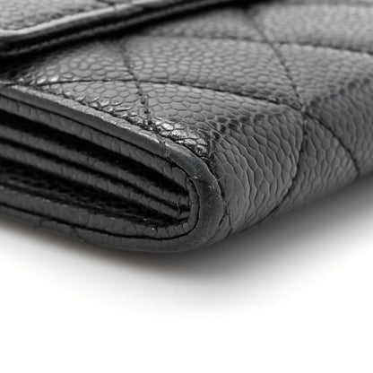 Chanel Caviar Quilted Large Gusset Flap Wallet Black 10 of 12