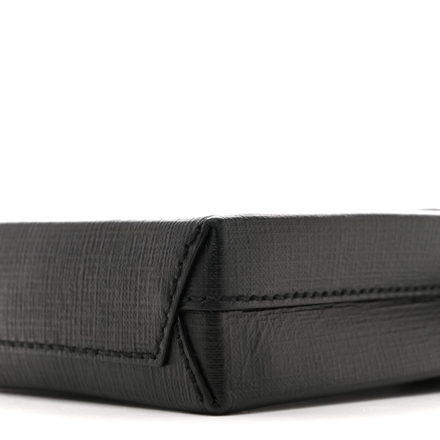 Squared Calfskin Logo Shopping Phone Holder Bag Black
