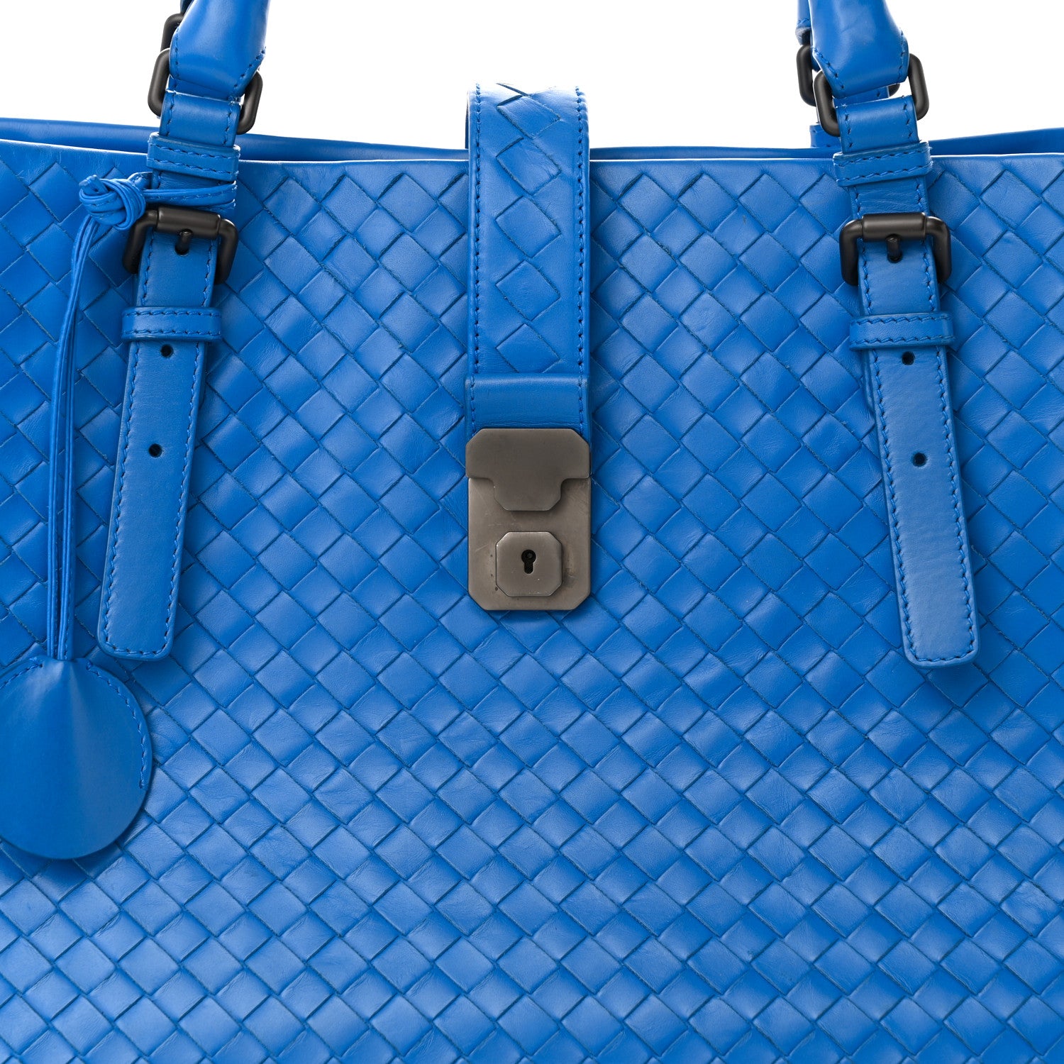 Bottega Veneta Light Calf Intrecciato Medium Roma Signal Blue 10 of 16