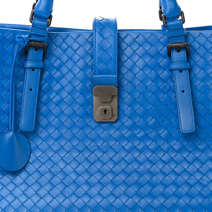 Bottega Veneta Light Calf Intrecciato Medium Roma Signal Blue 10 of 16