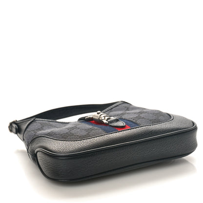 Gucci X BALENCIAGA BB Monogram Calfskin Web Mini Jackie 1961 Hobo Black 4 of 8