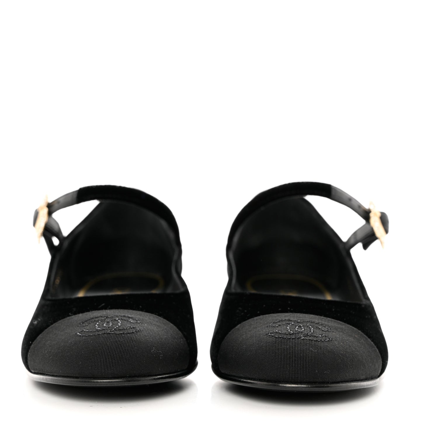 Velvet Grosgrain Mary Jane Flats 36.5 Black