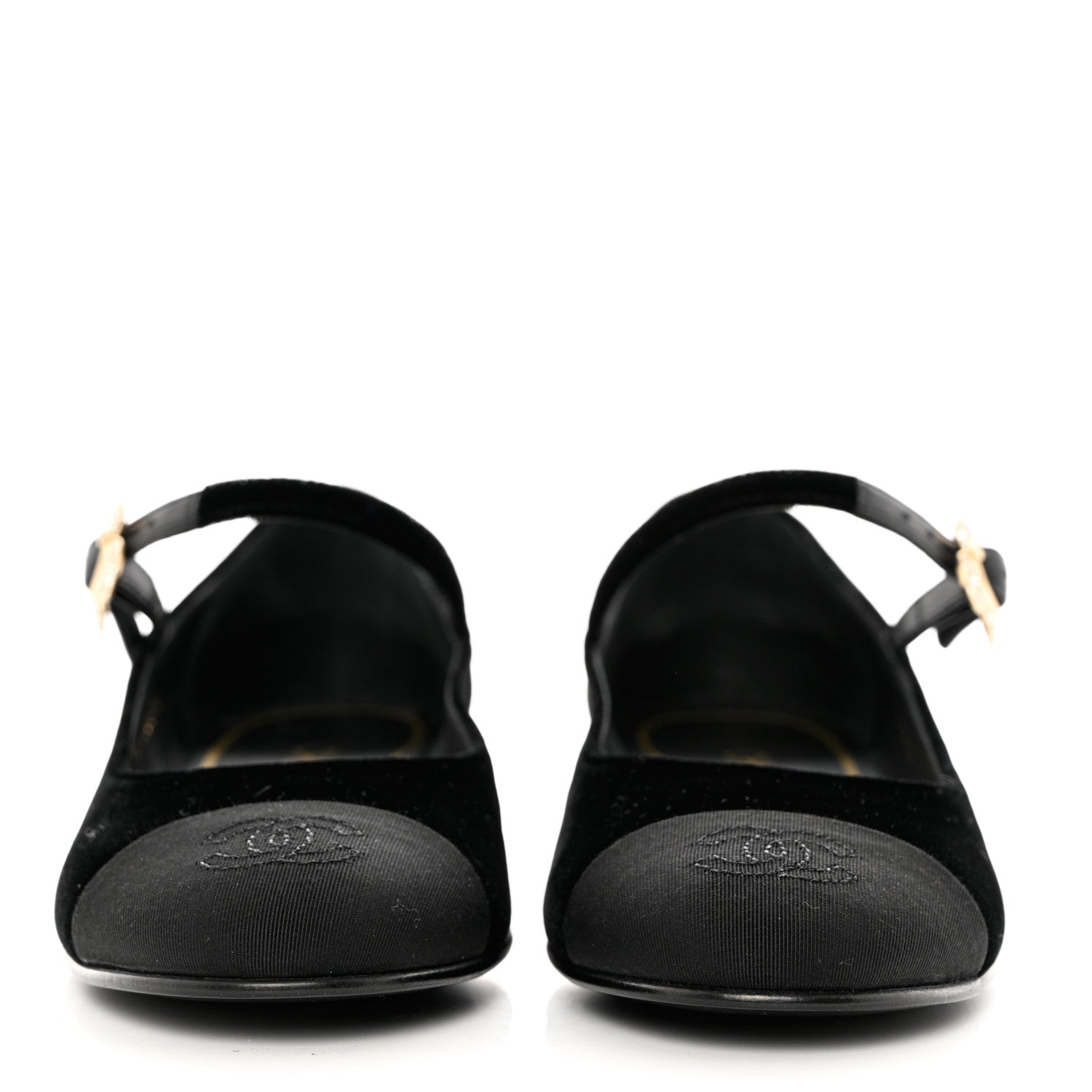 Chanel Velvet Grosgrain Mary Jane Flats 36.5 Black 3 of 9