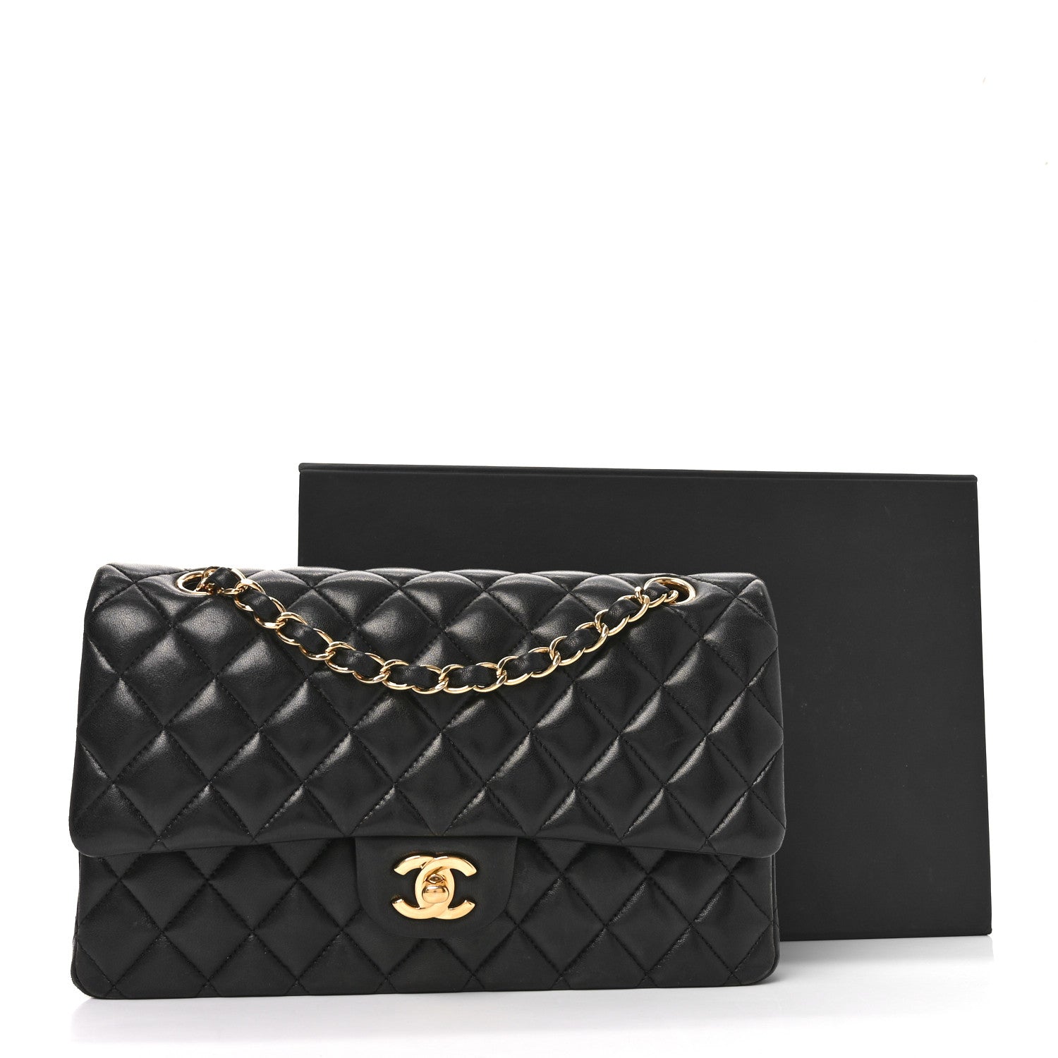 Chanel Lambskin Quilted Medium Double Flap Black 11 of 11