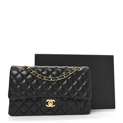 Chanel Lambskin Quilted Medium Double Flap Black 11 of 11