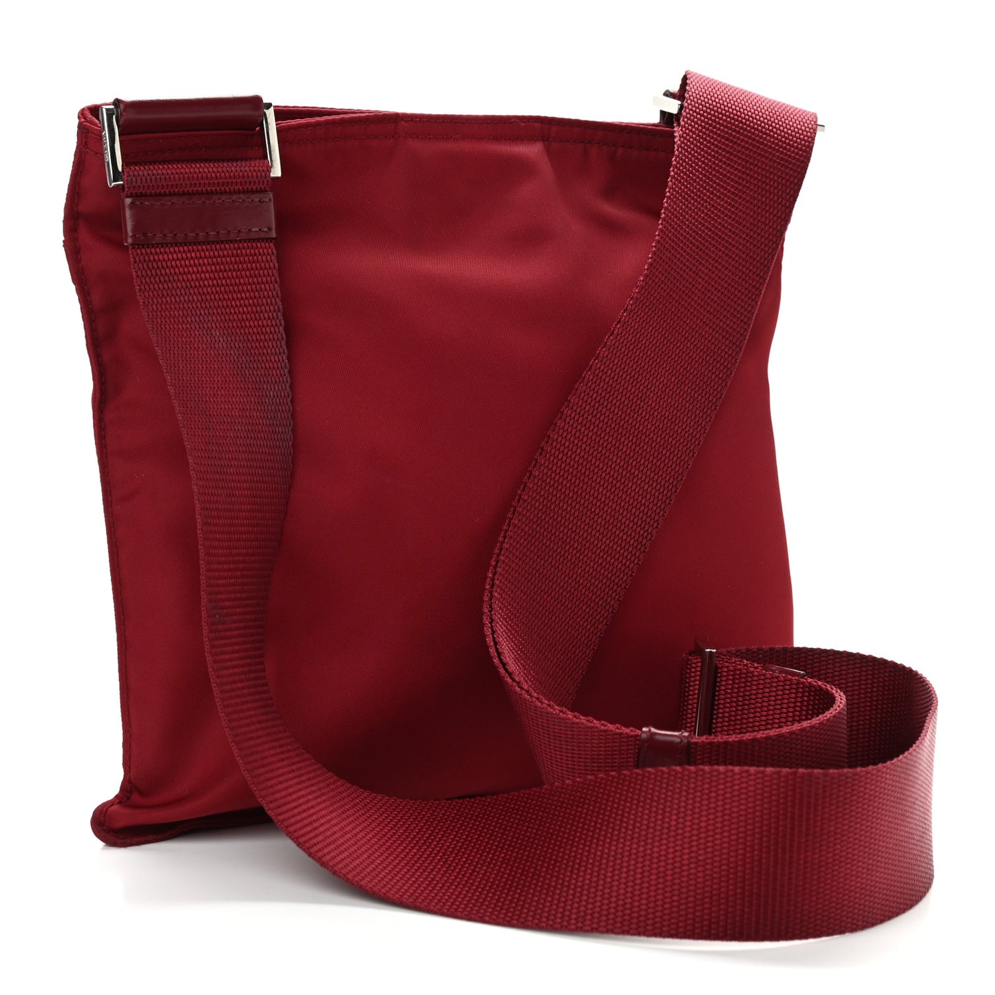 Nylon Flat Messenger Bag Cherry