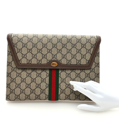 Gucci GG Supreme Monogram Web Ophidia Clutch Beige New Acero 2 of 6