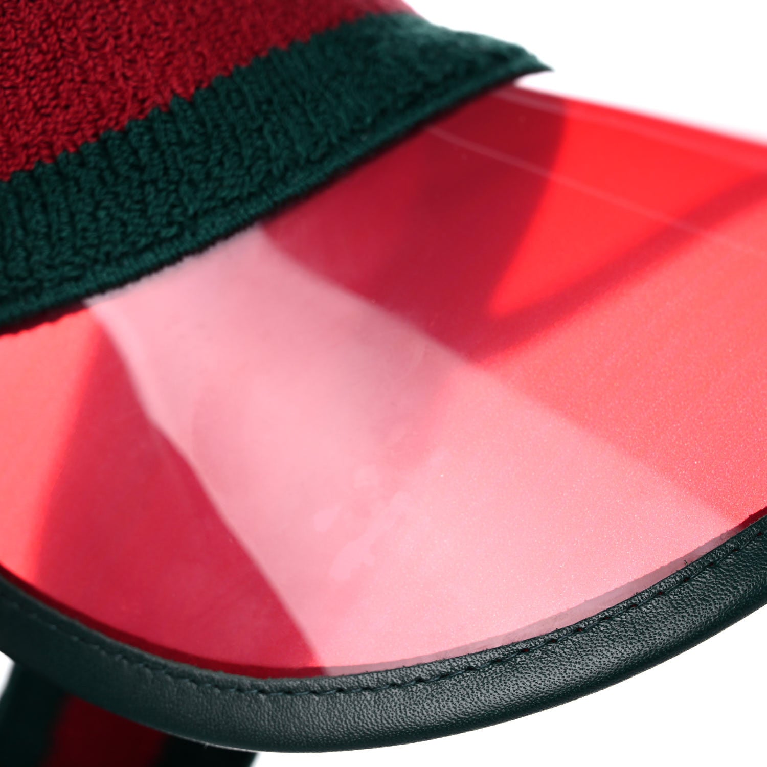 Gucci Vinyl Web Visor M Green Red 9 of 10