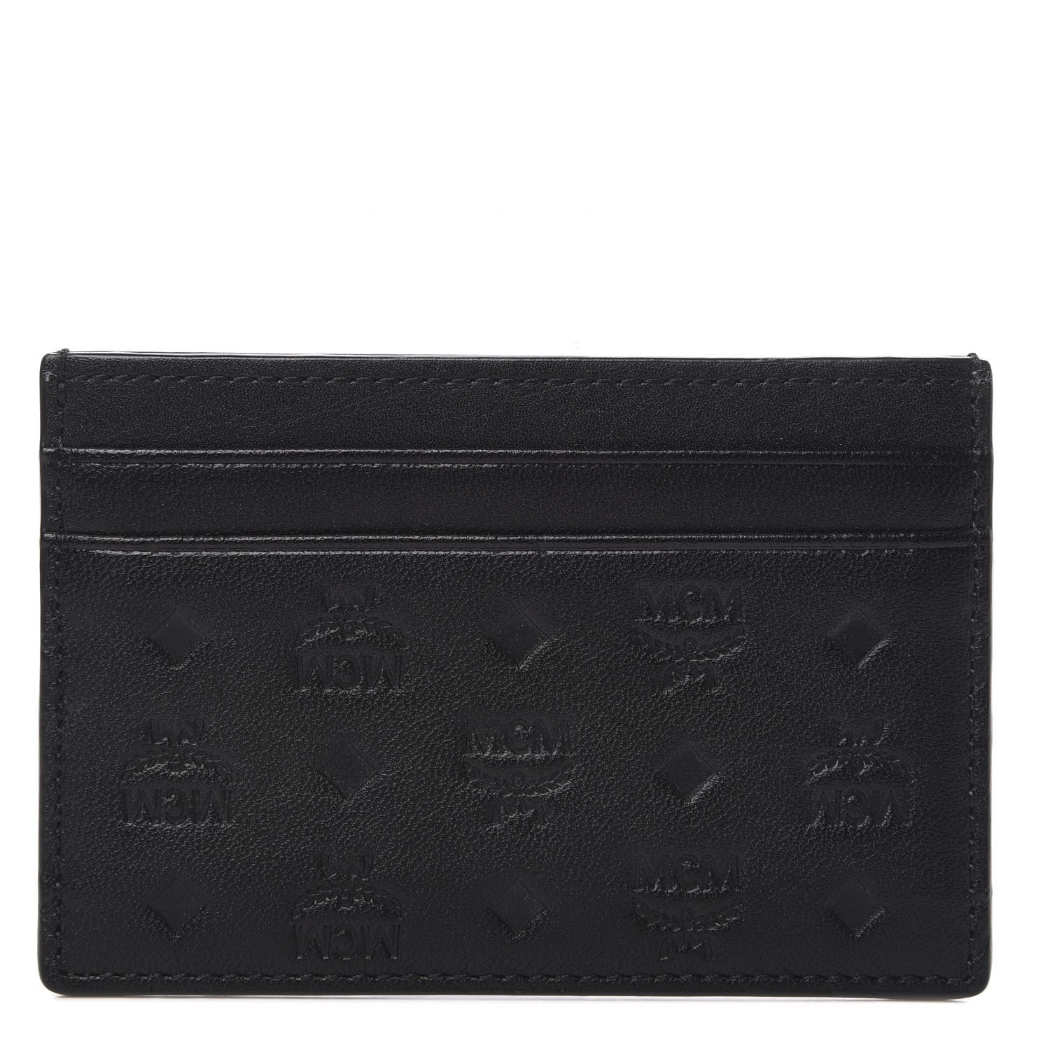 MCM Calfskin Ottomar Monogram Card Case Black 1 of 8