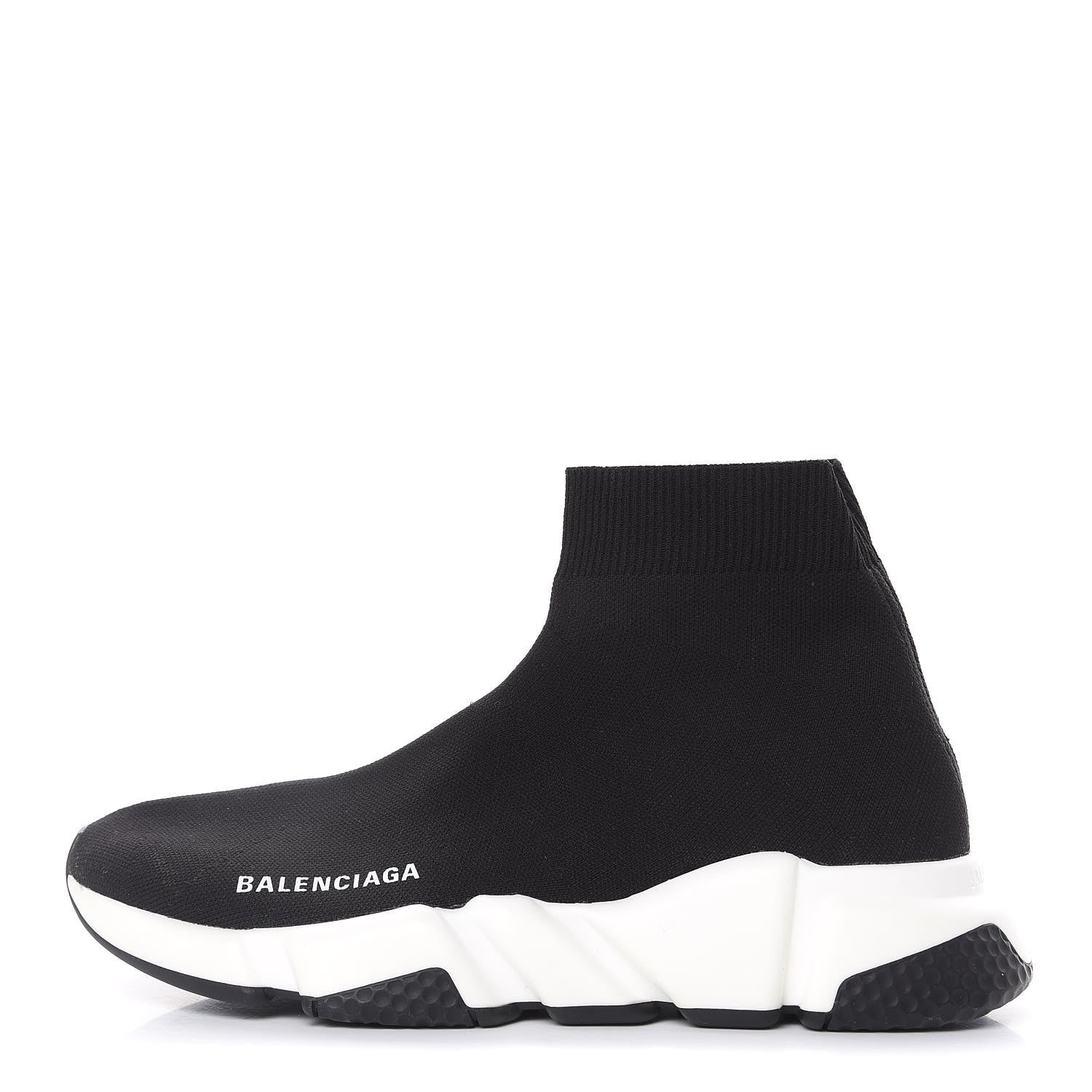 Balenciaga Neoprene Knit Womens Speed Sneakers 37 Black White 1 of 8