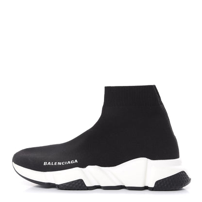 Balenciaga Neoprene Knit Womens Speed Sneakers 37 Black White 1 of 8