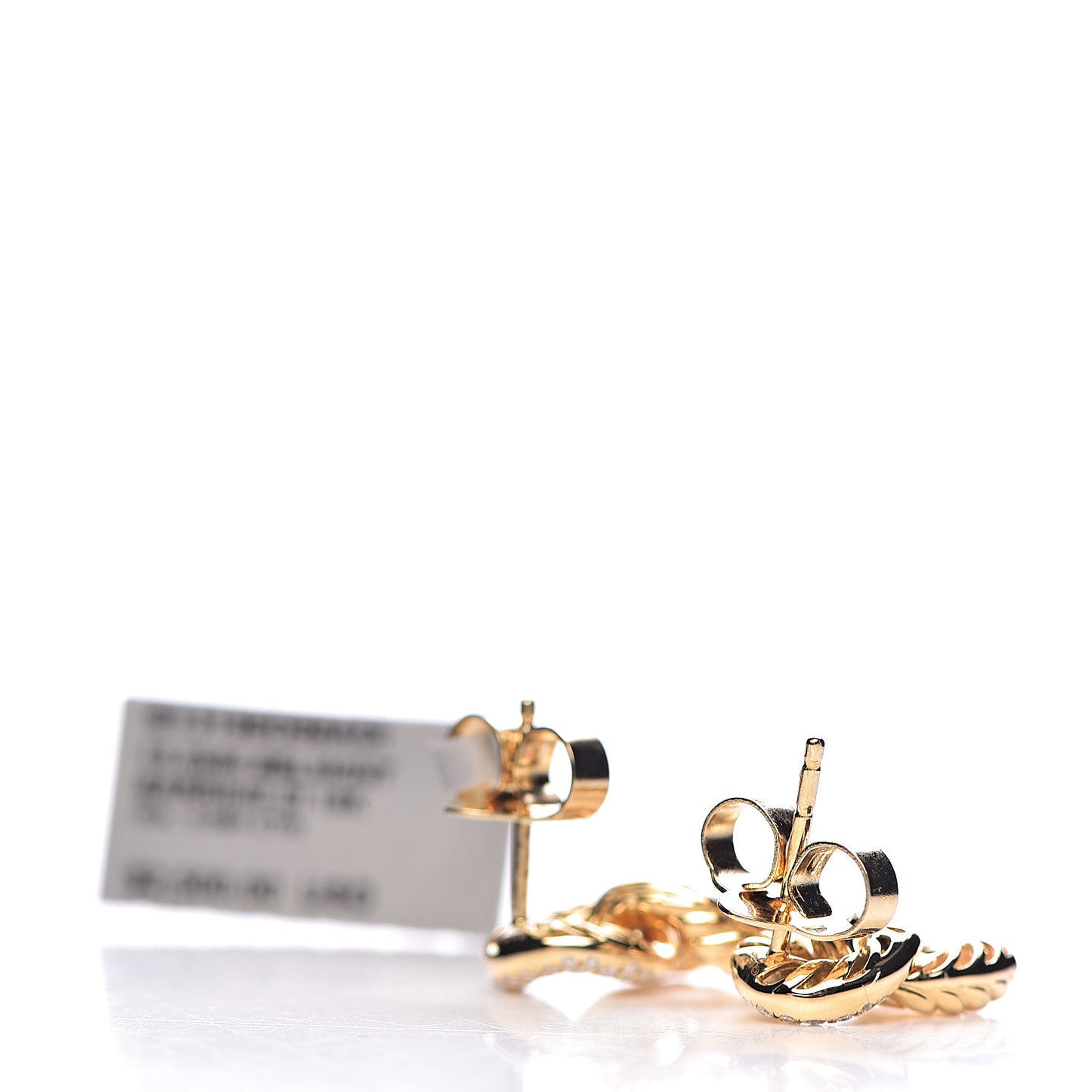 18K Yellow Gold Diamond Extra Small Belmont Curb Link Drop Earrings