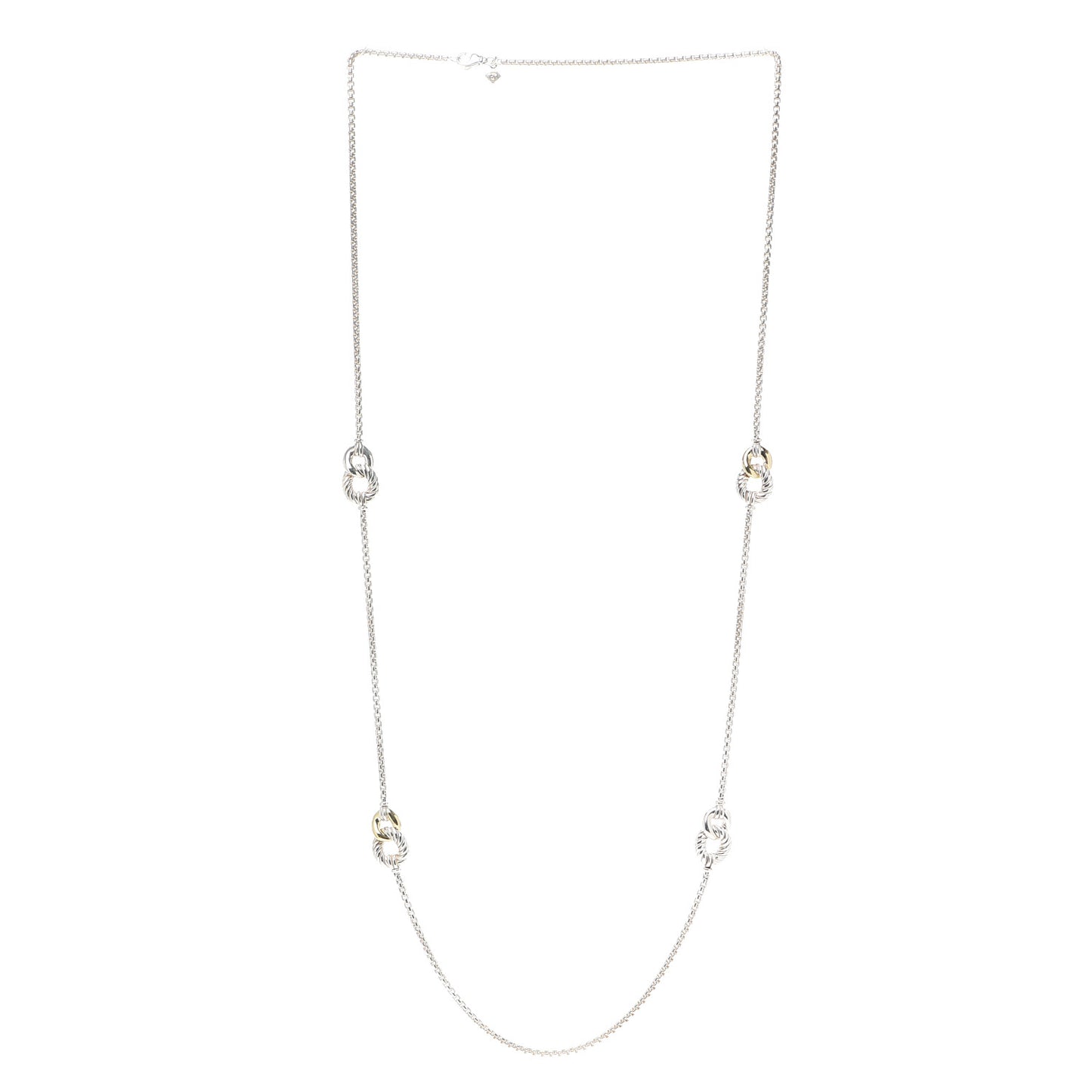 Sterling Silver 18K Yellow Gold Belmont Station Necklace