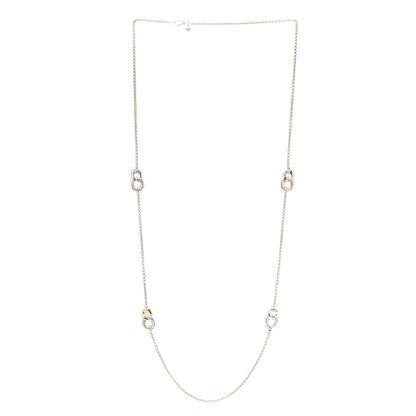 David Yurman Sterling Silver 18K Yellow Gold Belmont Station Necklace 3 of 6