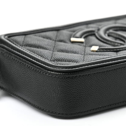 Chanel Caviar Quilted CC Filigree Clutch With Chain Black 12 of 13