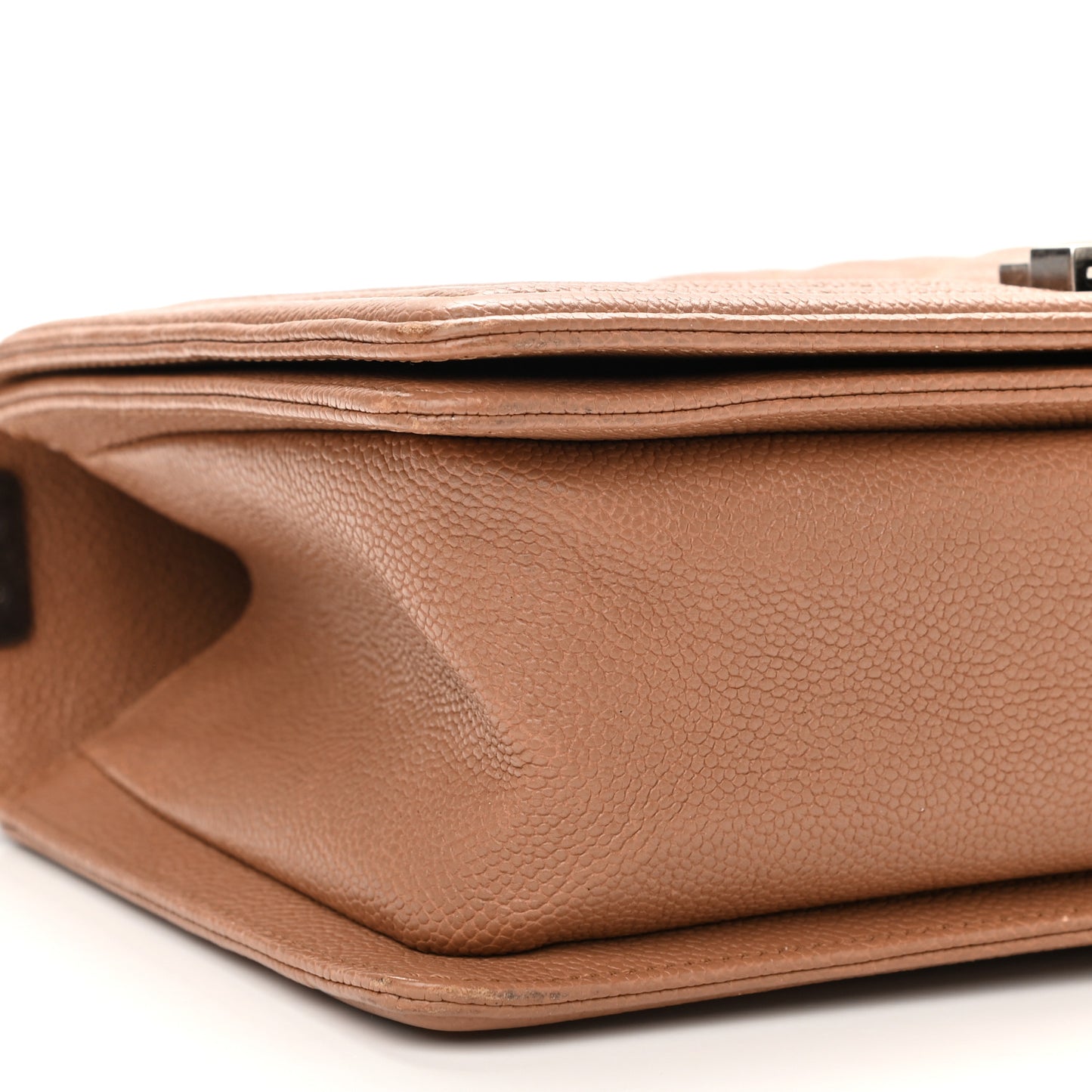Caviar Quilted Medium Boy Flap Camel