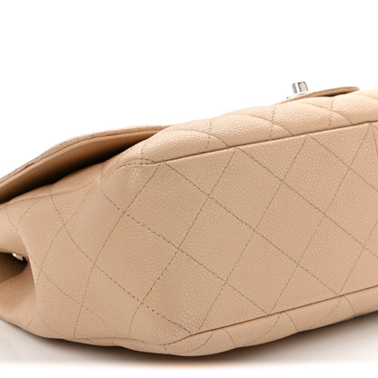 Chanel Caviar Quilted Jumbo Single Flap Beige Clair 9 of 16