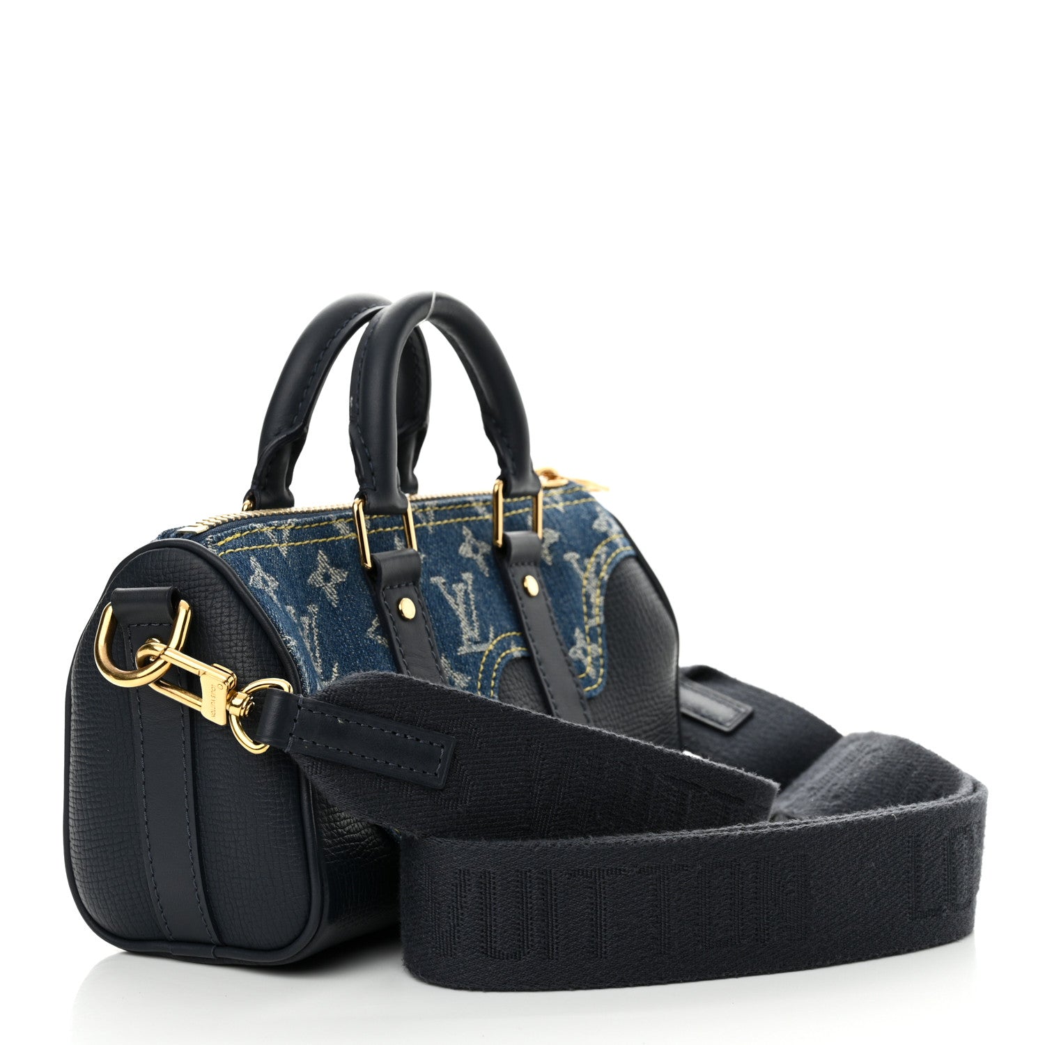 Louis Vuitton Taurillon Monogram Denim Drip Keepall XS Blue 3 of 11