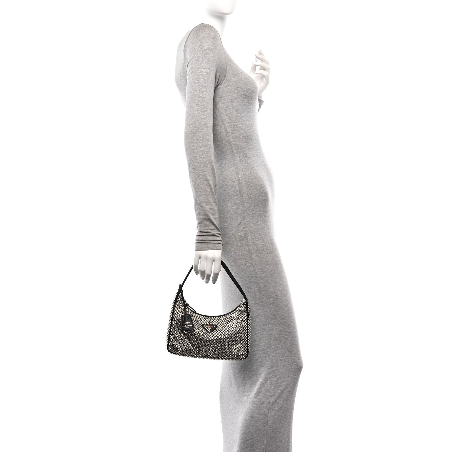 Satin Crystal Mini Re-Edition 2000 Bag Cristal
