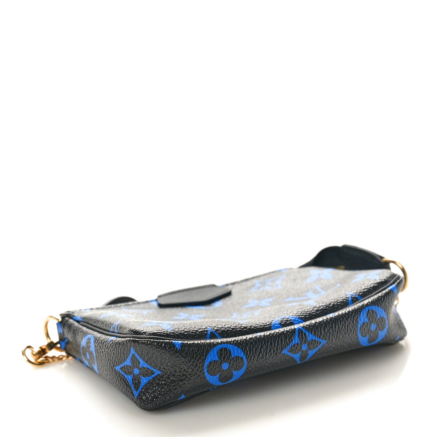 Louis Vuitton Colored Monogram Mini Pochette Accessories Blue Black 3 of 8