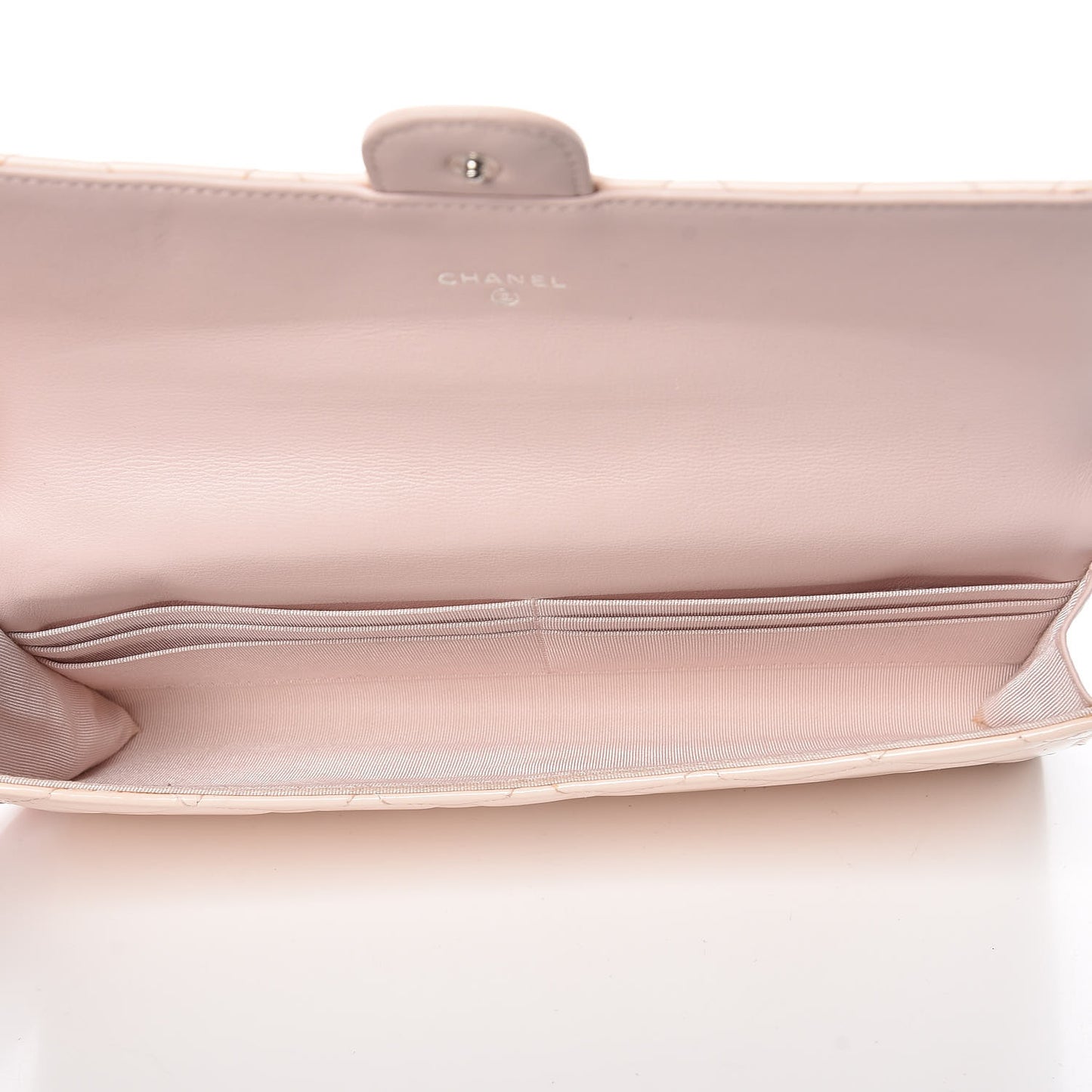Patent Quilted Large Flap Wallet Pink