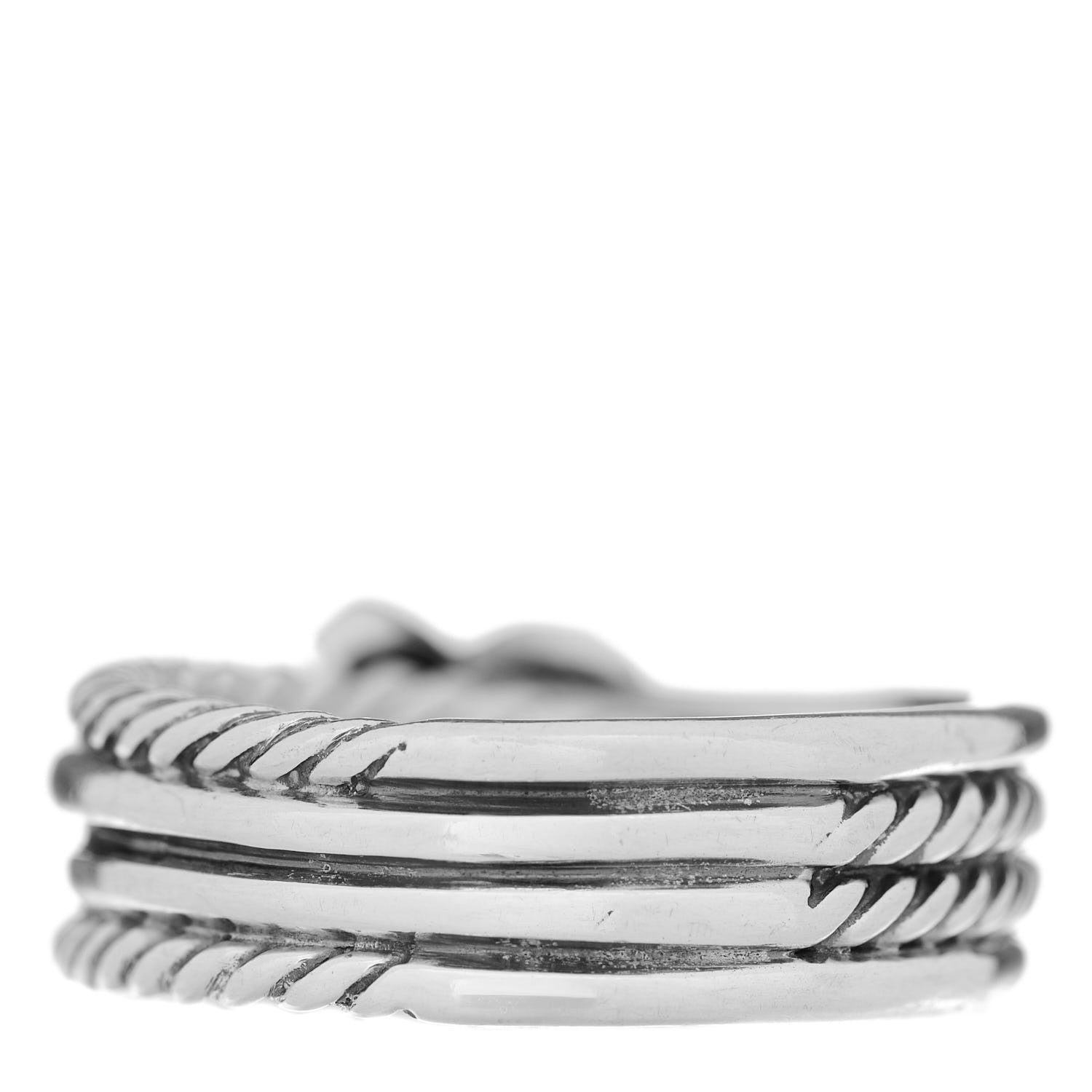 David Yurman Sterling Silver Diamond X Crossover Ring 50 5.25 6 of 8