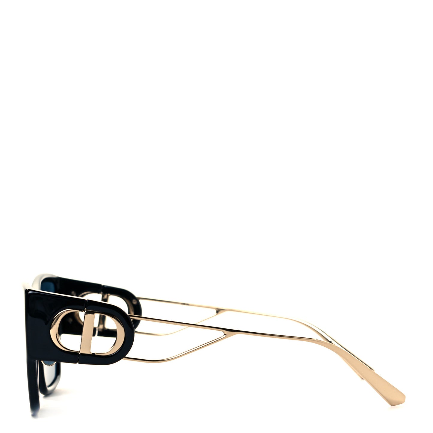 Rectangular 30 Montaigne 1 Sunglasses Black Gold