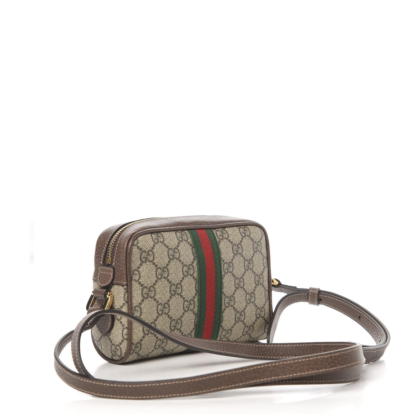 GG Supreme Monogram Web Mini Ophidia Shoulder Bag Brown