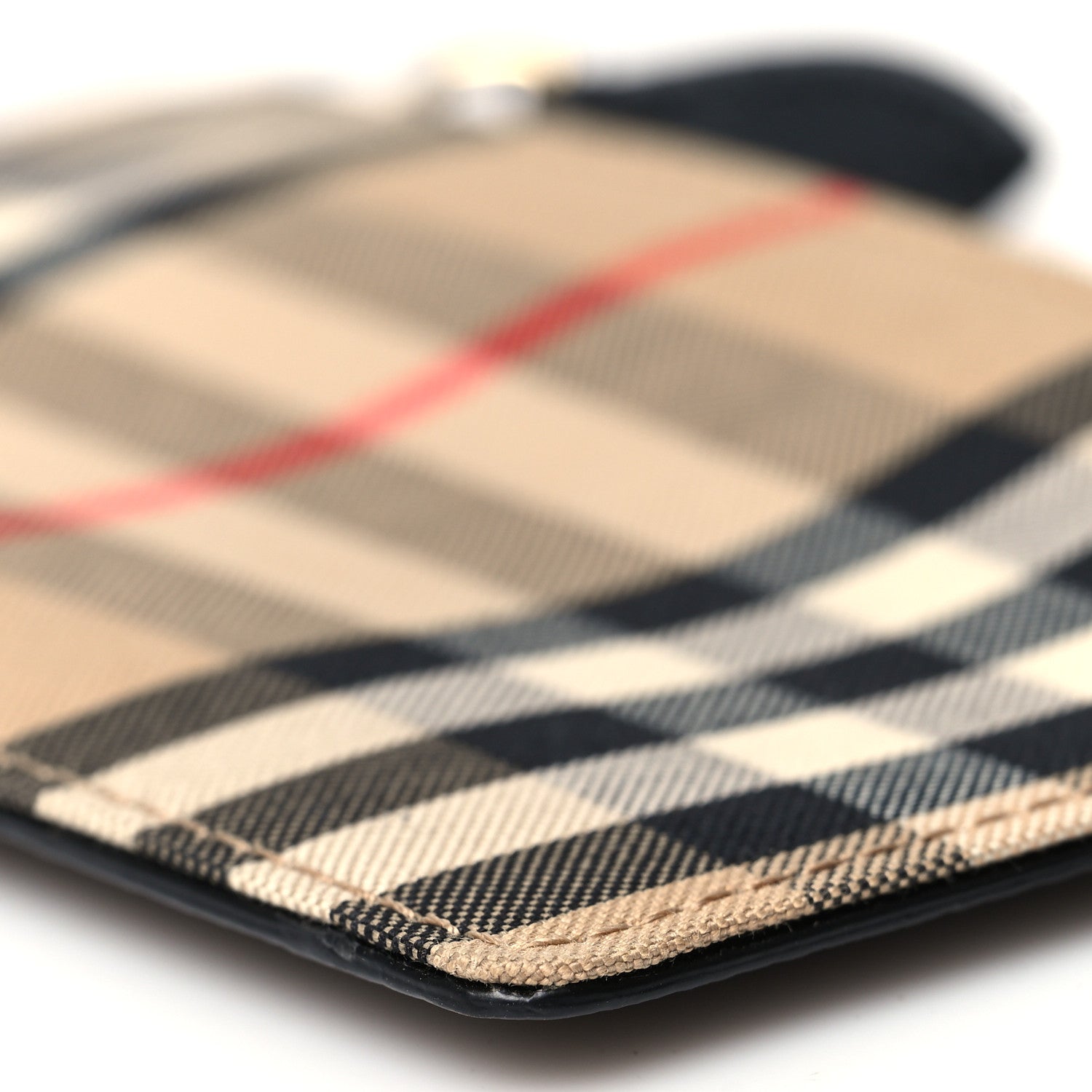 Burberry Vintage Check Calfskin Coin Case Card Holder Black 10 of 10