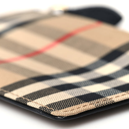 Burberry Vintage Check Calfskin Coin Case Card Holder Black 10 of 10