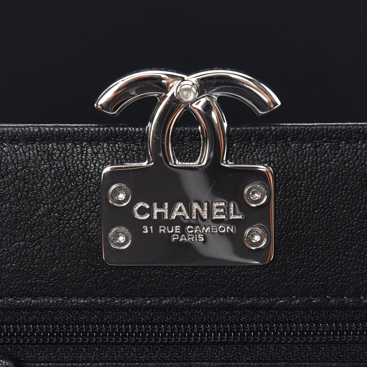 Chanel Lambskin Quilted CC Box Wallet On Chain WOC Black 9 of 11
