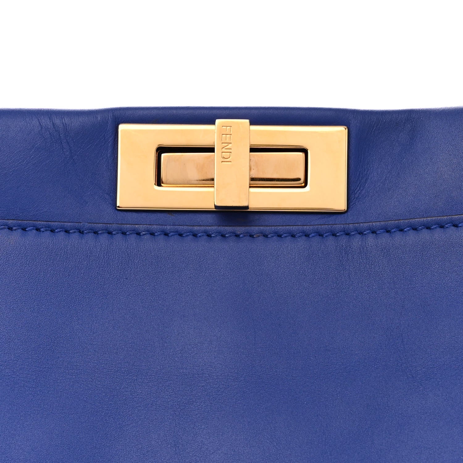 Fendi Vitello Morgan Fabric Jacquard Pequin Medium Peekaboo Iconic Satchel Blue Neon Tobacco 9 of 13