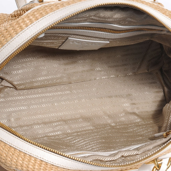 Prada Paglia Cinghiale Tote Naturale White 5 of 8