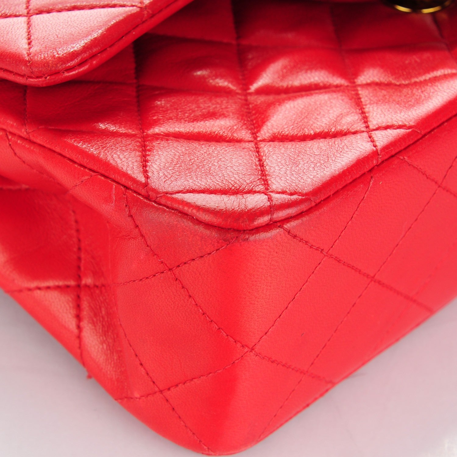 Chanel Lambskin Quilted Small Double Flap Red 10 of 12