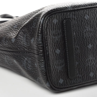 MCM Visetos Medium Anya Zip Top Shopper Tote Black 8 of 9