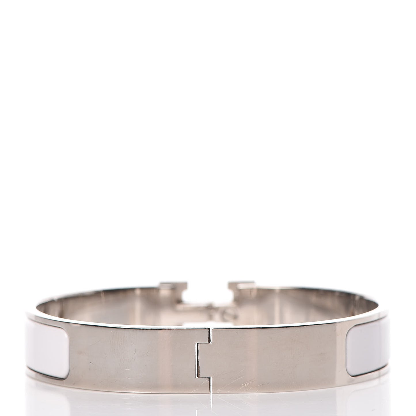 Enamel Narrow Clic Clac H Bracelet GM White