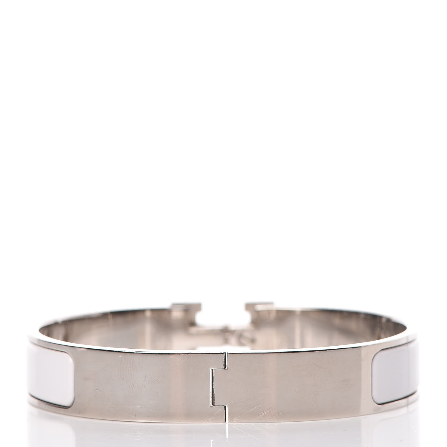 Hermes Enamel Narrow Clic Clac H Bracelet GM White 3 of 4