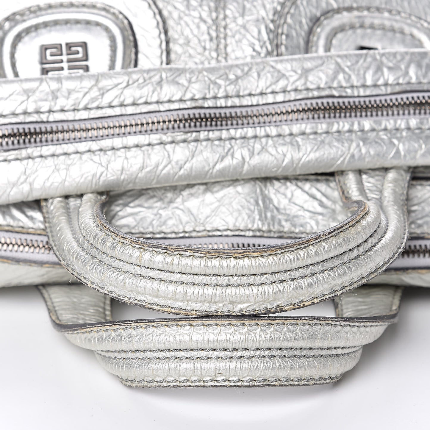 Crinkled Patent Large Nightingale Silver