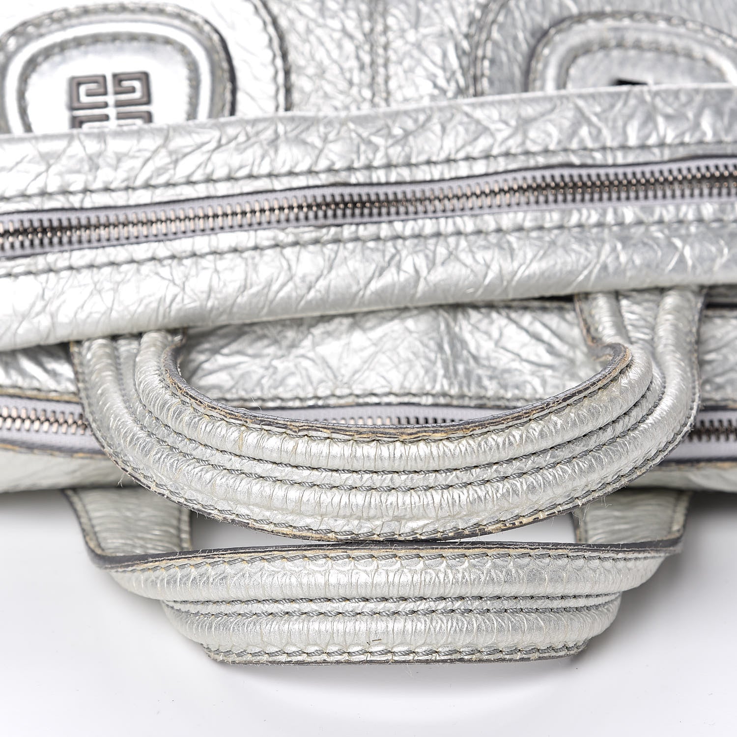 Givenchy Crinkled Patent Large Nightingale Silver 9 of 15