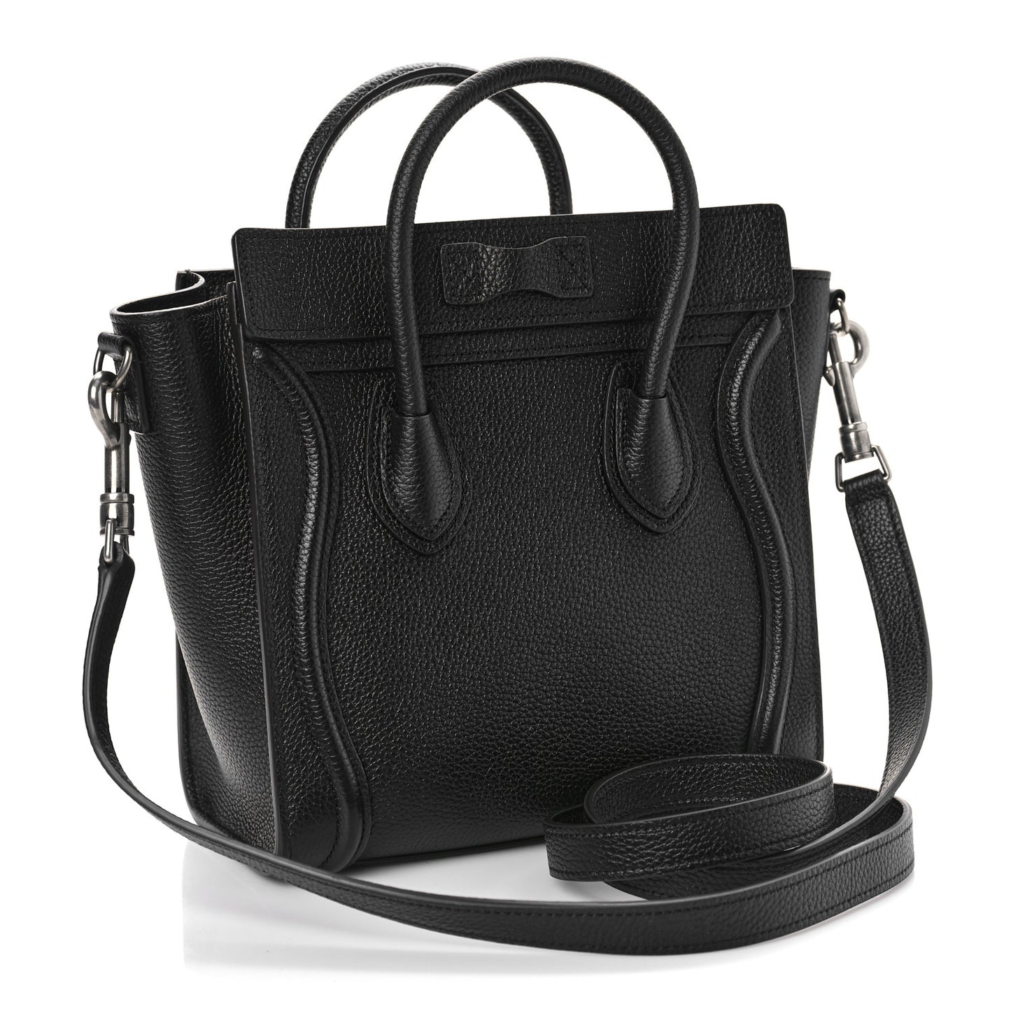Drummed Calfskin Nano Luggage Black