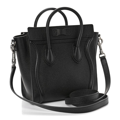 Celine Drummed Calfskin Nano Luggage Black 3 of 8