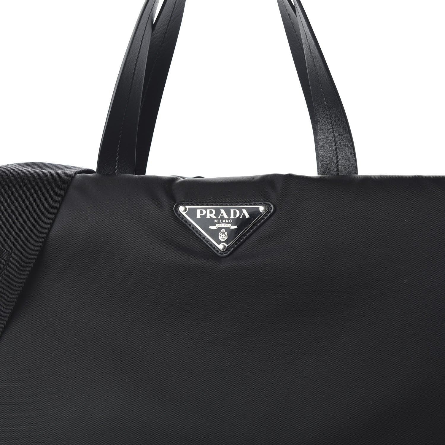 Prada Tessuto Nylon Soft Padded Medium Shopping Tote Black 10 of 10