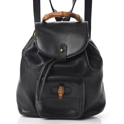 Gucci Calfskin Bamboo Backpack Black 7 of 9