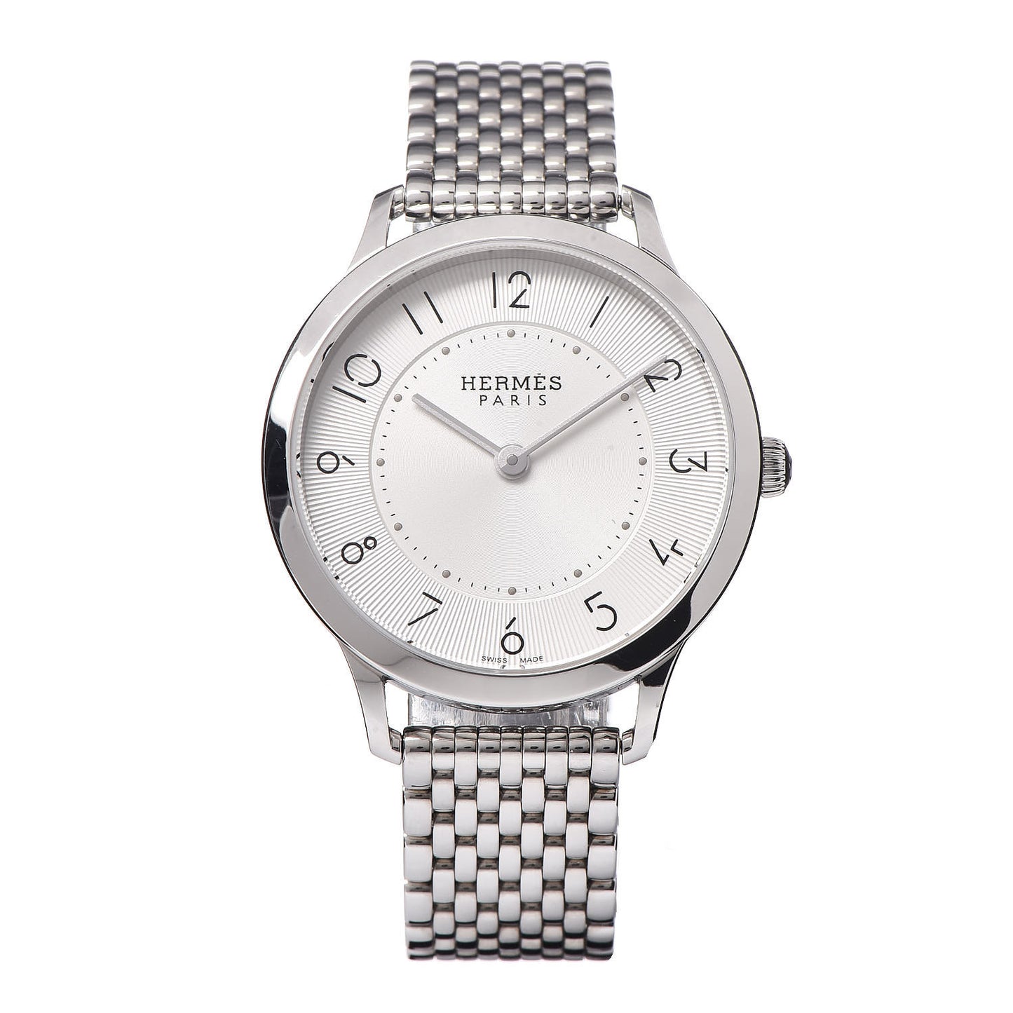 Stainless Steel 32mm Slim d'Hermes Quartz Watch Silver